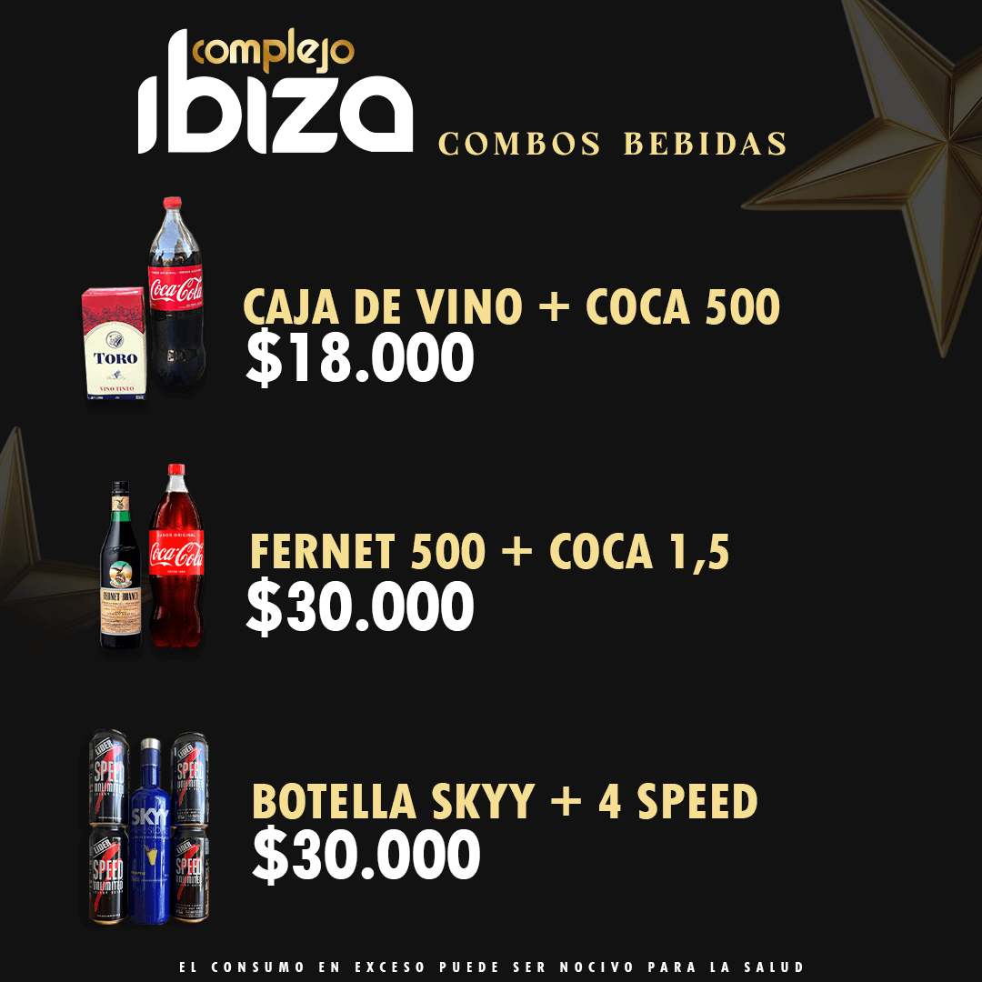 Combos de Bebida - Complejo Ibiza